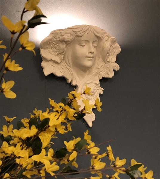 Grote foto mooie strakke wandlamp in wit terracotta steen zeer fraai klassiek. huis en inrichting overige