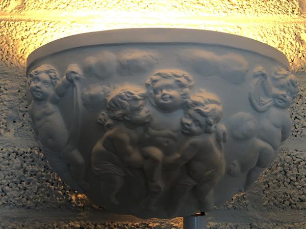 Grote foto mooie strakke wandlamp in wit terracotta steen zeer fraai klassiek. huis en inrichting overige