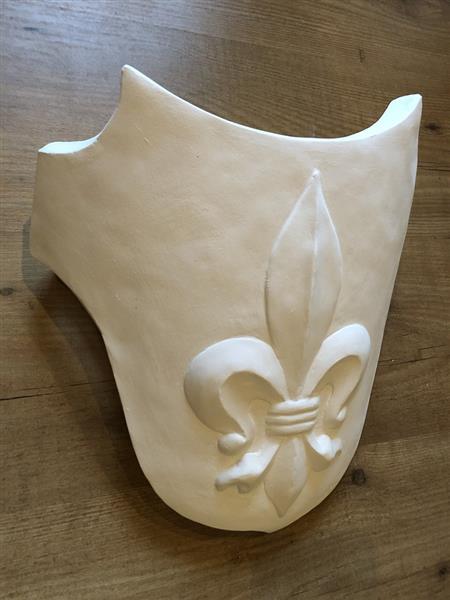 Grote foto mooie strakke wandlamp in wit terracotta steen franse lelie zeer fraai barok klassiek. huis en inrichting overige