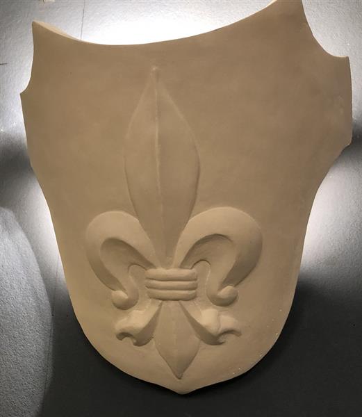 Grote foto mooie strakke wandlamp in wit terracotta steen franse lelie zeer fraai barok klassiek. huis en inrichting overige