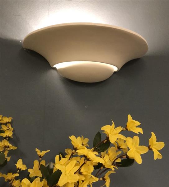 Grote foto mooie strakke wandlamp in wit terracotta steen zeer fraai modern. huis en inrichting overige