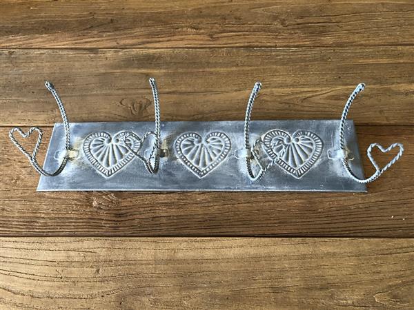 Grote foto kapstok element love zink 4 haaks. huis en inrichting woningdecoratie