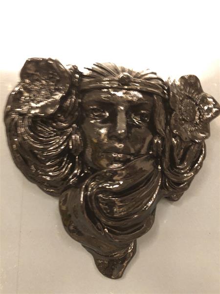 Grote foto mooie strakke wandlamp in zwart terracotta steen zeer fraai klassiek. huis en inrichting overige