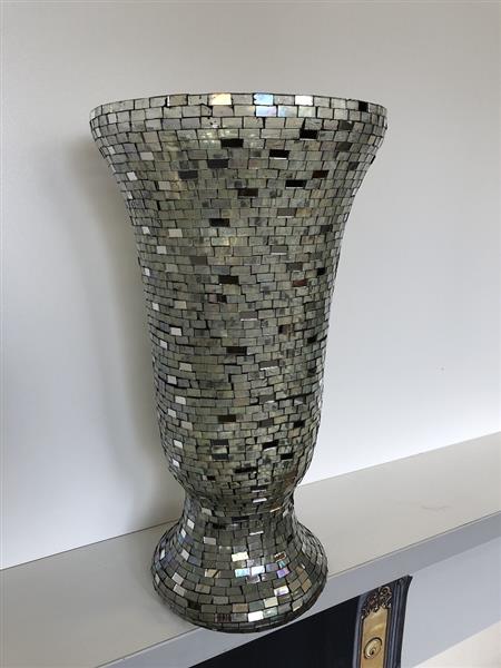 Grote foto vaas windlicht chimney moz chrystal met spiegelend disco effect. huis en inrichting woningdecoratie
