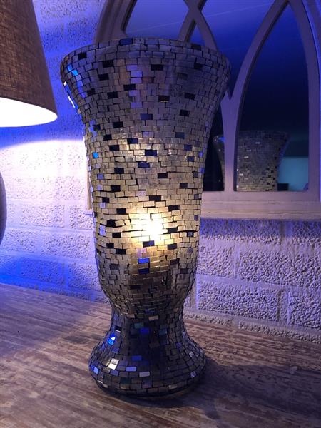 Grote foto vaas windlicht chimney moz chrystal met spiegelend disco effect. huis en inrichting woningdecoratie