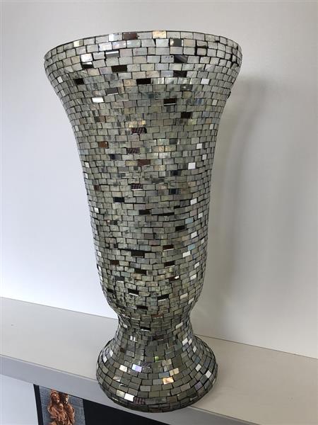 Grote foto vaas windlicht chimney moz chrystal met spiegelend disco effect. huis en inrichting woningdecoratie