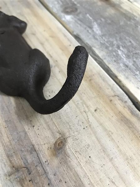 Grote foto kapstokhaak kat gietijzer decoratieve wandhaak met kattenfiguur huis en inrichting woningdecoratie
