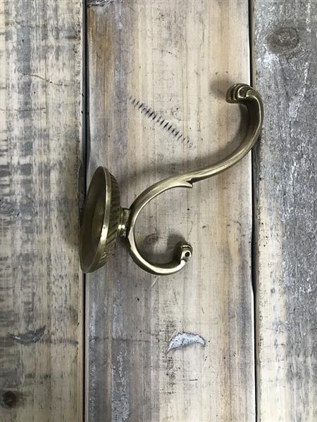Grote foto garderobehaak kapstok messing gepatineerd huis en inrichting woningdecoratie