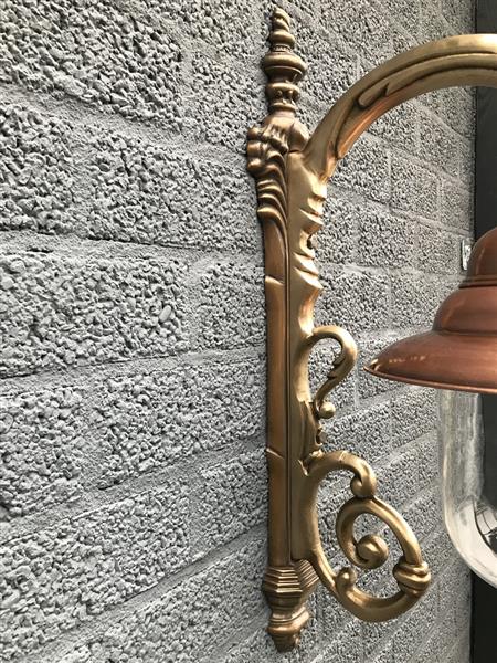 Grote foto nostalgische wandlamp tuinlamp geheel messing gepatineerd koper huis en inrichting overige