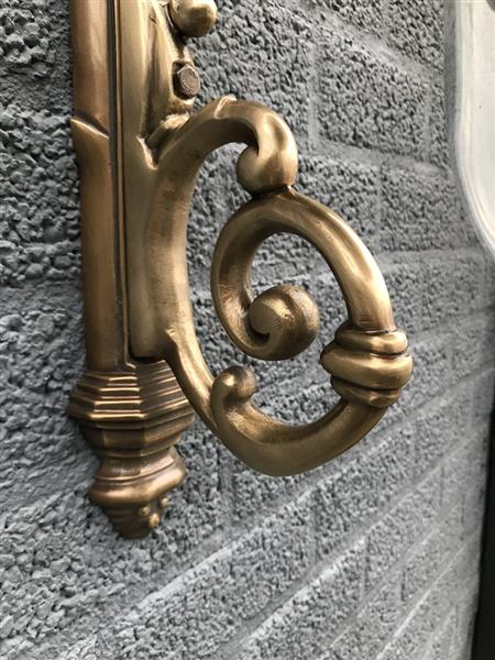 Grote foto nostalgische wandlamp tuinlamp geheel messing gepatineerd koper huis en inrichting overige