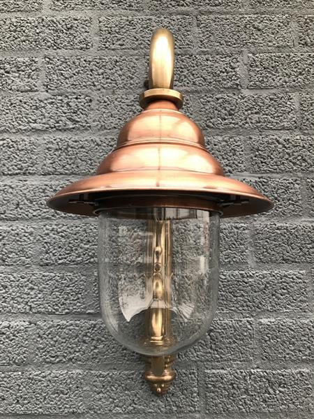 Grote foto nostalgische wandlamp tuinlamp geheel messing gepatineerd koper huis en inrichting overige