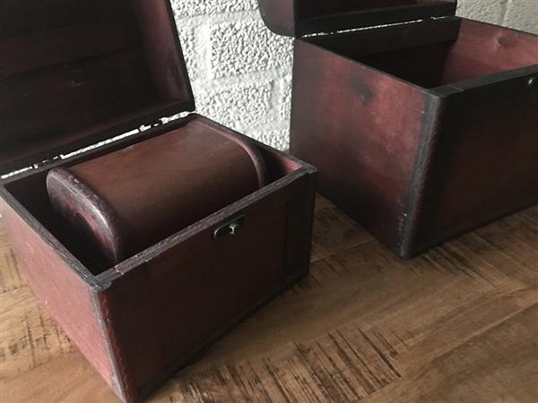 Grote foto decoratie koffers set van 3 hout huis en inrichting woningdecoratie