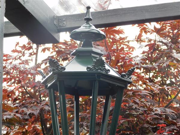 Grote foto buitenlamp wandlamp aluminium groen kasteelarm middel kap huis en inrichting overige
