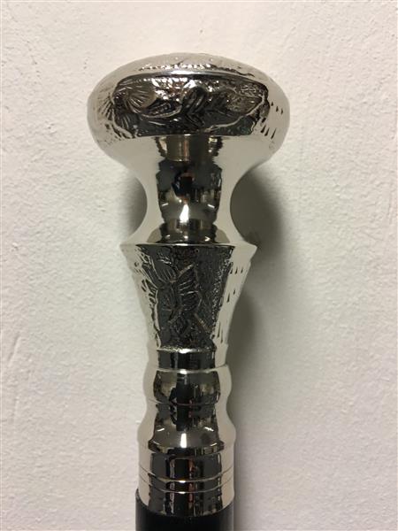 Grote foto wandelstok met mooie nikkelen versierde handknop stijlvol kleding dames sieraden