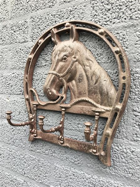 Grote foto wandkapstok paard gietijzer 3 haken mooi huis en inrichting woningdecoratie