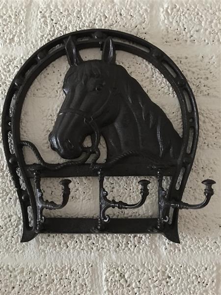Grote foto wandkapstok paard gietijzer 3 haken mooi huis en inrichting woningdecoratie