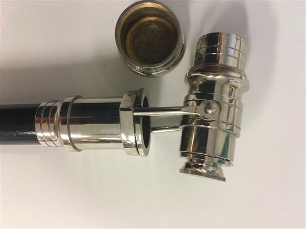 Grote foto uniek wandelstok met verrekijker chrome nikkel in het handvat kleding dames sieraden