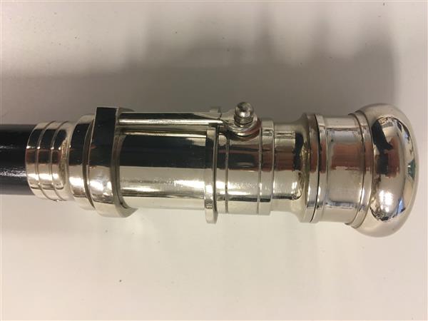 Grote foto uniek wandelstok met verrekijker chrome nikkel in het handvat kleding dames sieraden