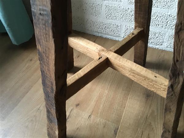Grote foto koloniaals hardhouten hocker krukje tafeltje huis en inrichting eettafels
