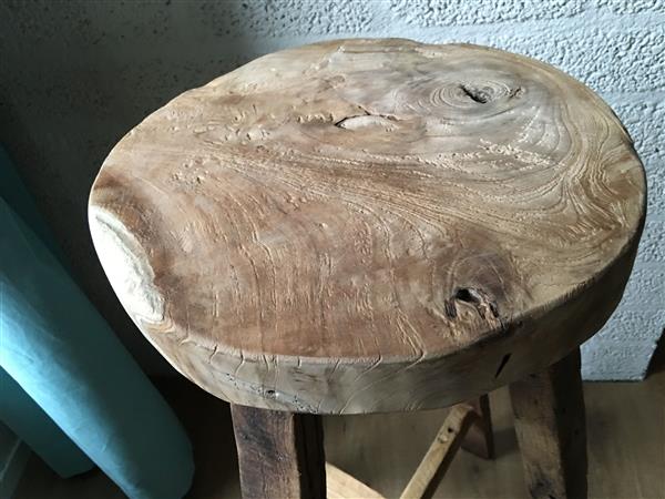 Grote foto koloniaals hardhouten hocker krukje tafeltje huis en inrichting eettafels