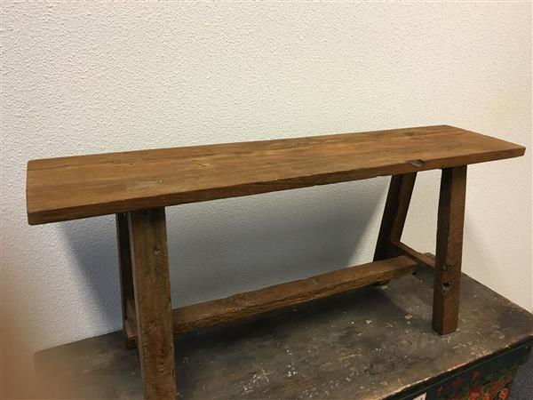 Grote foto koloniaals hardhouten bank krukje tafeltje huis en inrichting eettafels