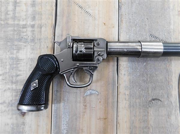 Grote foto uniek wandelstok met chrome nikkel met colt pistool handvat kleding dames sieraden