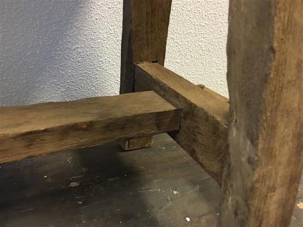 Grote foto koloniaals hardhouten bankje krukje tafeltje huis en inrichting eettafels