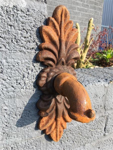 Grote foto waterspuwer voor muur fontein rozet doppelblatt cast iron roest. tuin en terras overige tuin en terras