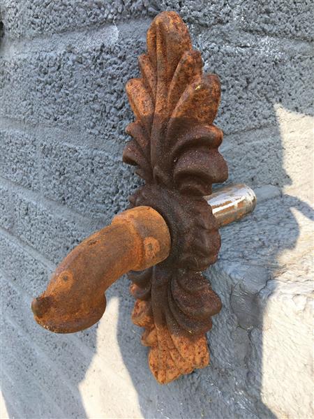 Grote foto waterspuwer voor muur fontein rozet doppelblatt cast iron roest. tuin en terras overige tuin en terras