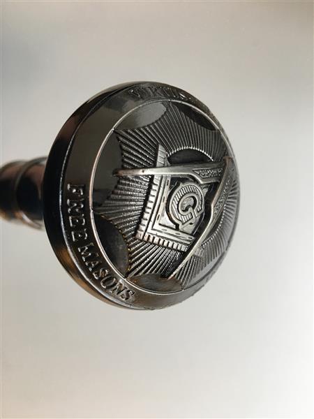 Grote foto uniek wandelstok alu chrome nikkel handvat vrijmetselarij kleding dames sieraden