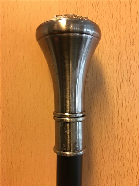 Grote foto uniek wandelstok alu chrome nikkel handvat vrijmetselarij kleding dames sieraden