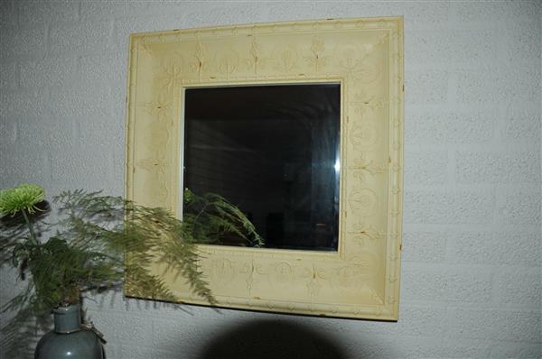 Grote foto grote forse spiegel in old white rust metalen frame prachtig huis en inrichting overige