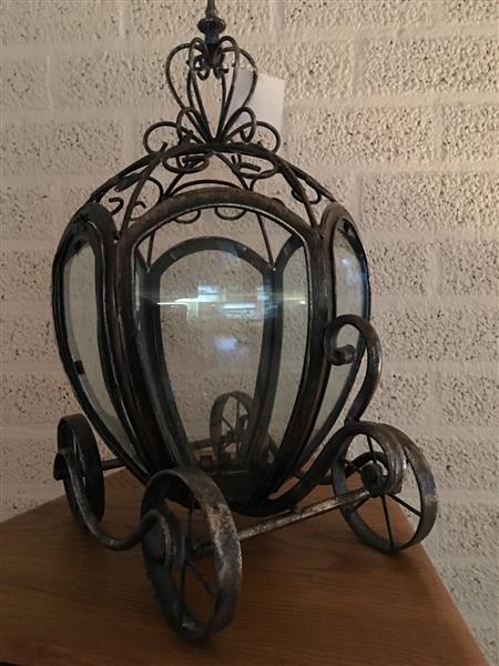 Grote foto metalen koets kaarsenhouder geweldig fraai huis en inrichting overige