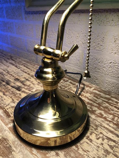 Grote foto een prachtige messing groen glazen banking desk buro lamp huis en inrichting overige