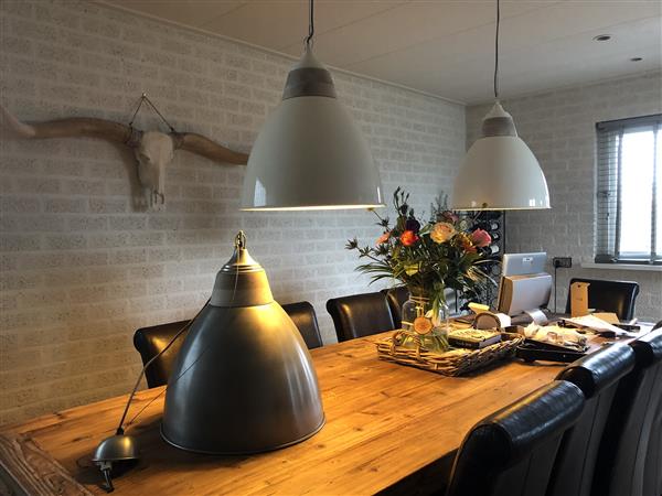 Grote foto prachtige by boo hanglamp metaal hout afzetting. huis en inrichting overige