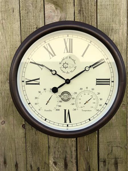 Grote foto stationsklok outdoor tuin klok met thermometer hydrometer fraai huis en inrichting overige