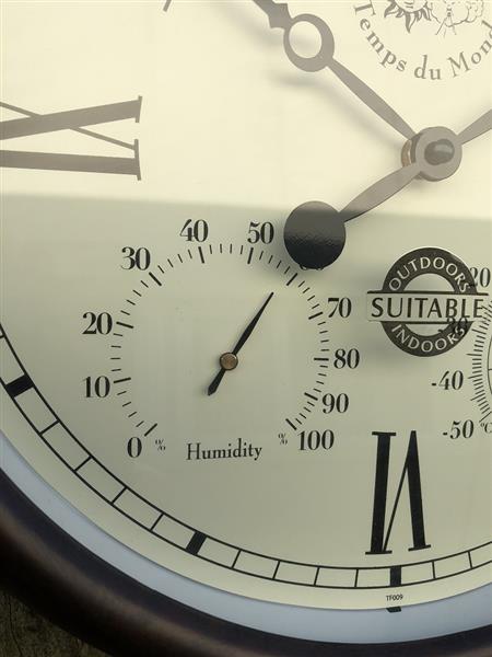 Grote foto stationsklok outdoor tuin klok met thermometer hydrometer fraai huis en inrichting overige
