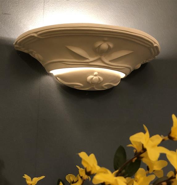 Grote foto mooie strakke wandlamp in terracotta steen zeer fraai art nouveau jugendstyle. huis en inrichting overige