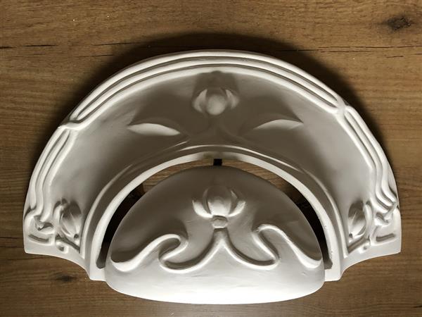 Grote foto mooie strakke wandlamp in terracotta steen zeer fraai art nouveau jugendstyle. huis en inrichting overige