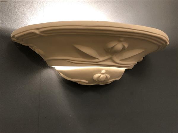 Grote foto mooie strakke wandlamp in terracotta steen zeer fraai art nouveau jugendstyle. huis en inrichting overige