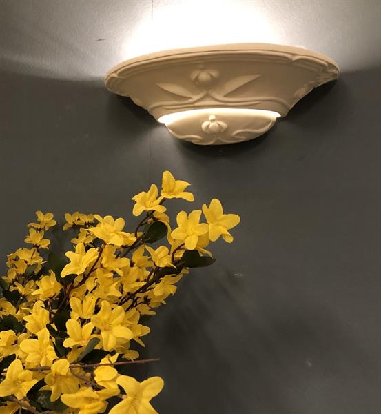 Grote foto mooie strakke wandlamp in terracotta steen zeer fraai art nouveau jugendstyle. huis en inrichting overige