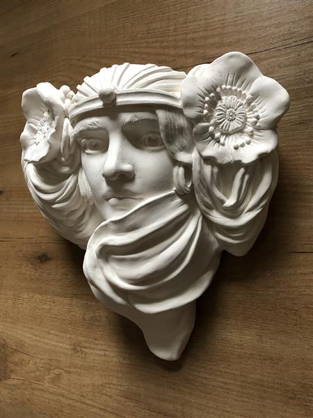 Grote foto mooie strakke wandlamp in wit terracotta steen zeer fraai klassiek. huis en inrichting overige