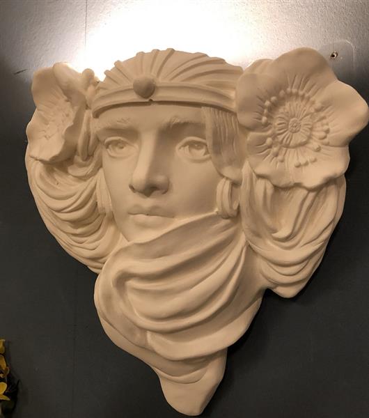 Grote foto mooie strakke wandlamp in wit terracotta steen zeer fraai klassiek. huis en inrichting overige