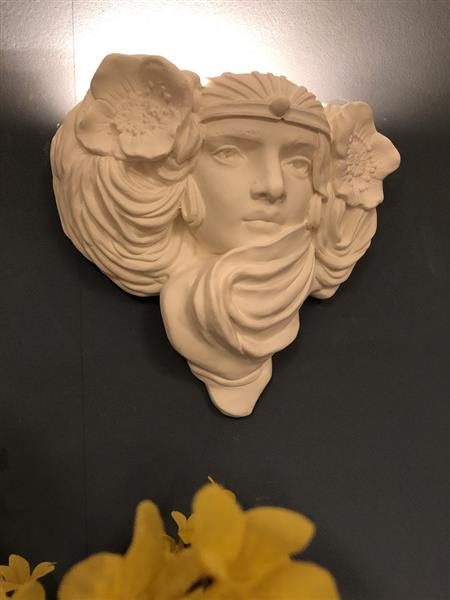 Grote foto mooie strakke wandlamp in wit terracotta steen zeer fraai klassiek. huis en inrichting overige