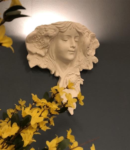 Grote foto mooie strakke wandlamp in wit terracotta steen zeer fraai klassiek. huis en inrichting overige