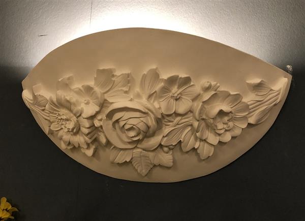 Grote foto mooie strakke wandlamp in wit terracotta steen zeer fraai klassiek. huis en inrichting overige