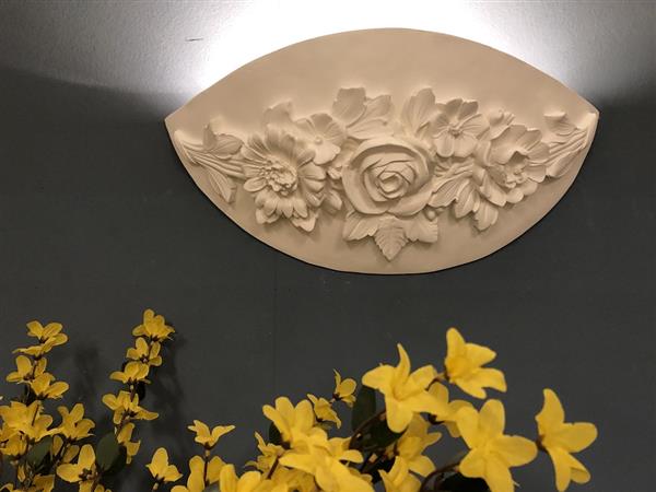 Grote foto mooie strakke wandlamp in wit terracotta steen zeer fraai klassiek. huis en inrichting overige