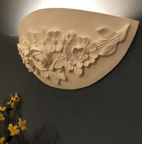 Grote foto mooie strakke wandlamp in wit terracotta steen zeer fraai klassiek. huis en inrichting overige