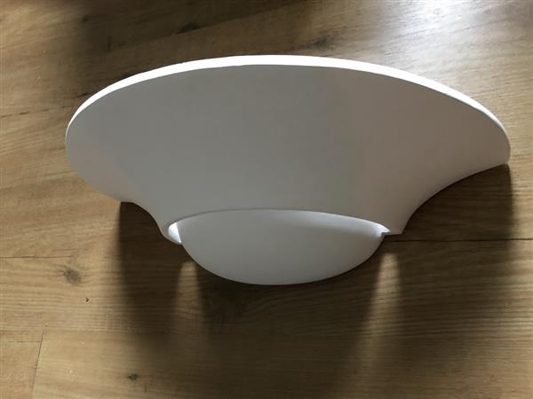 Grote foto mooie strakke wandlamp in wit terracotta steen zeer fraai modern. huis en inrichting overige