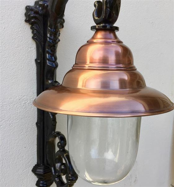Grote foto wandlamp eeuwwisseling lamp met koperen lampenkap buitenlamp stallamp huis en inrichting overige
